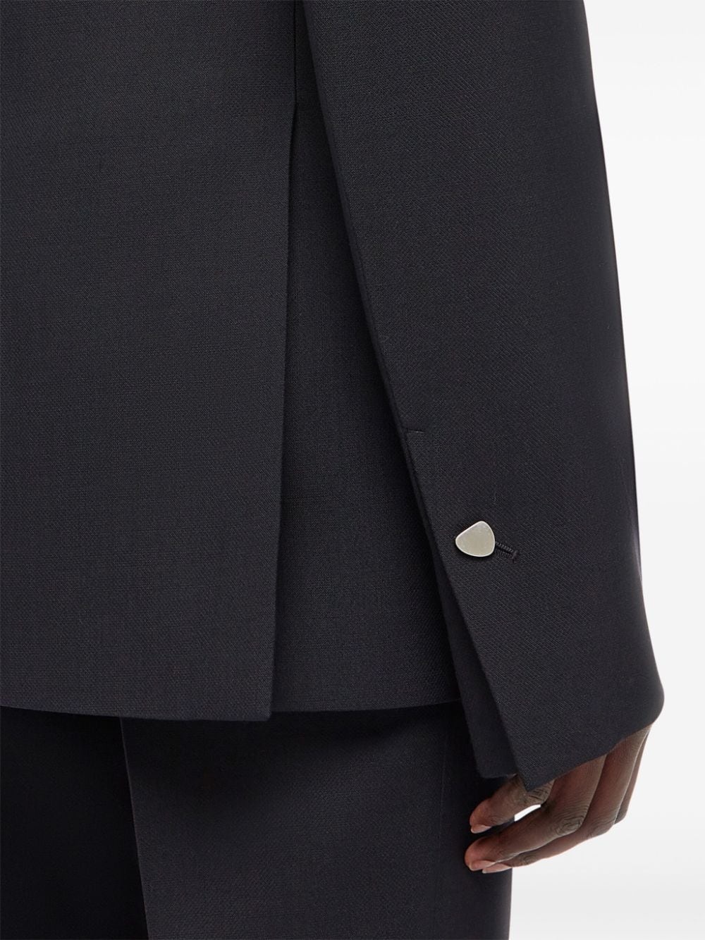 double breasted wool blazer - 6