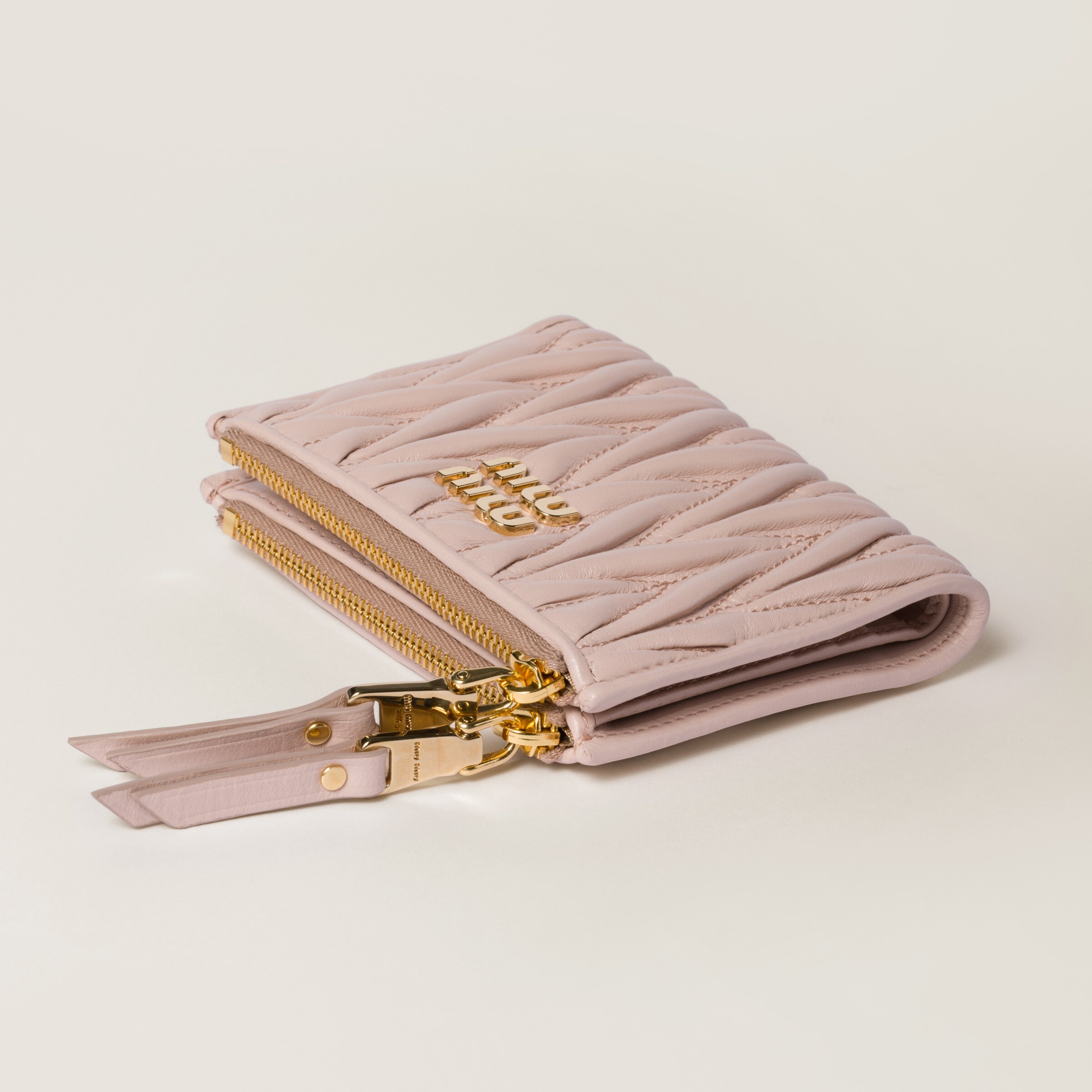 Matelassé nappa leather small wallet - 4