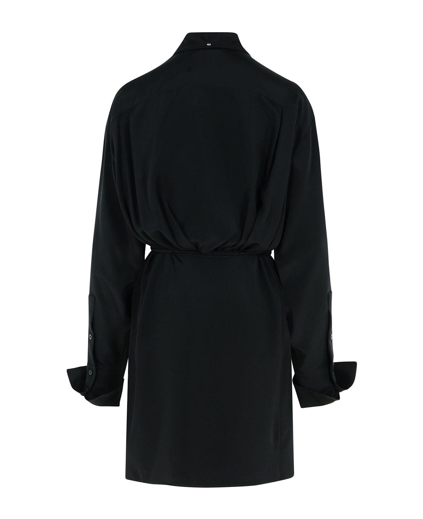 Tied Waist Long-sleeved Dress - 2