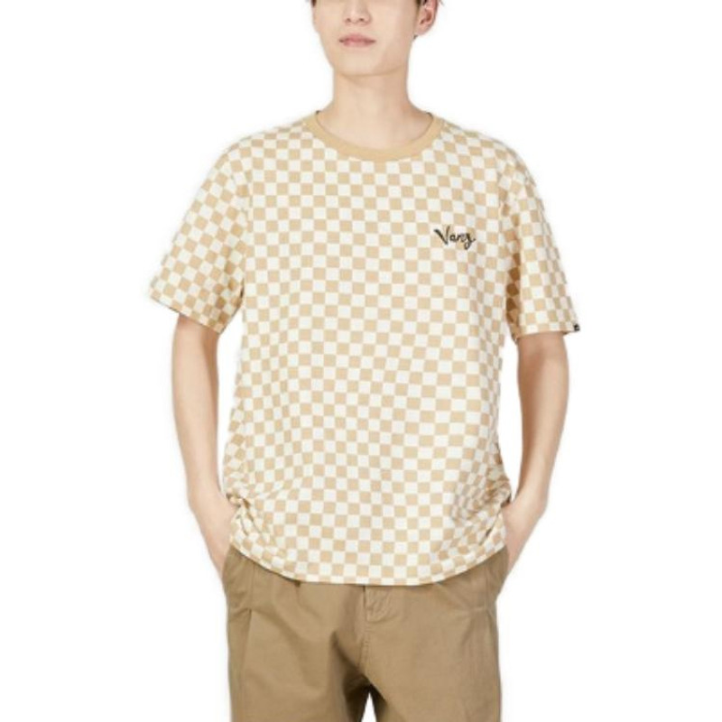 Vans Vans UG Checker Tee 'Beige White' VN0002NMBT9 outlook
