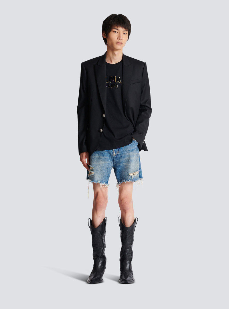 Balmain Metallic flocked Balmain T-shirt outlook