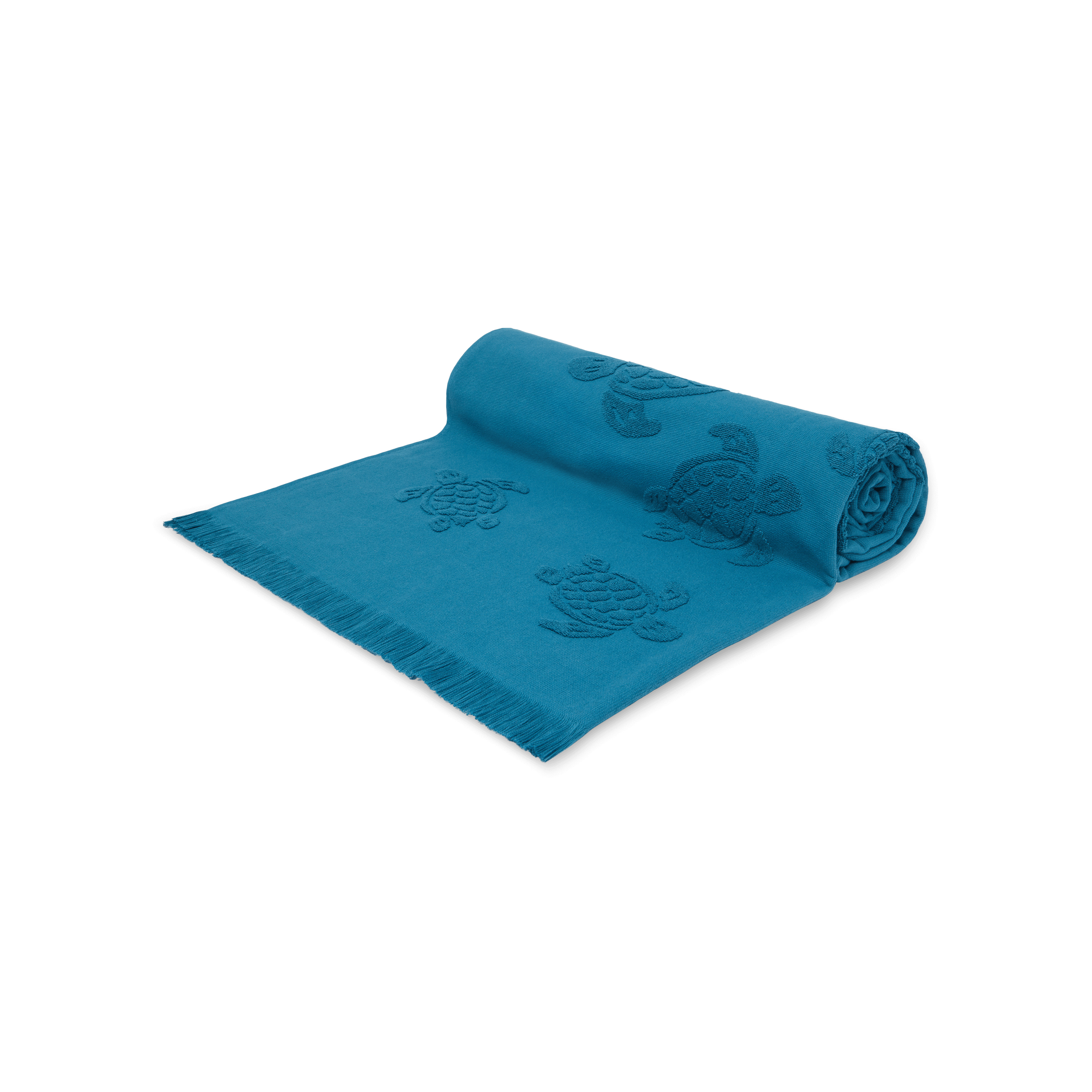 Beach Fouta in Organic Cotton Turtles Jacquard - 3