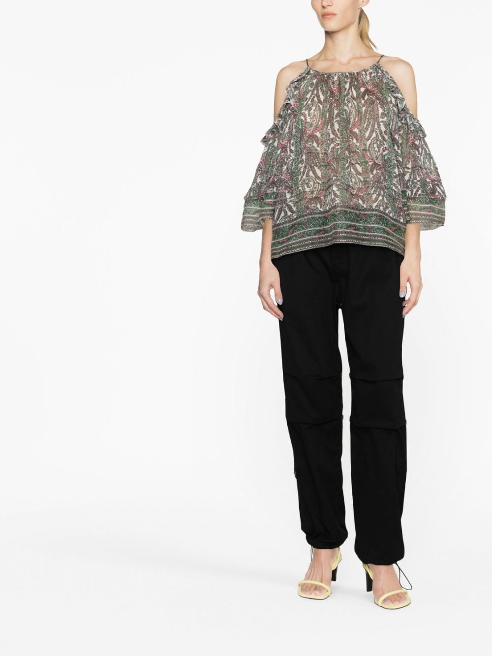 cold-shoulder graphic-print top - 2