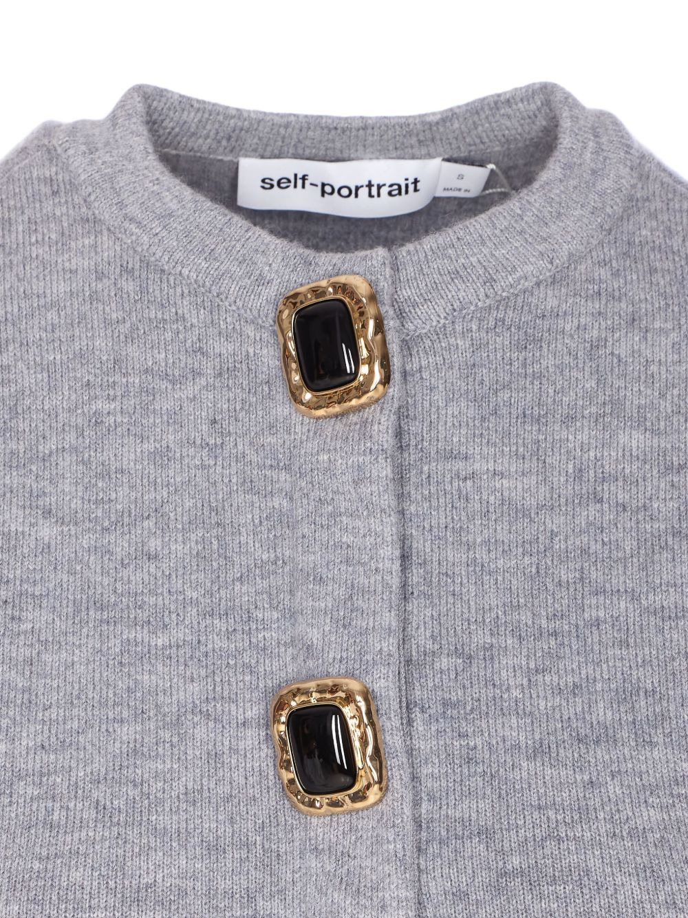 jewelled-button wool cardigan - 4