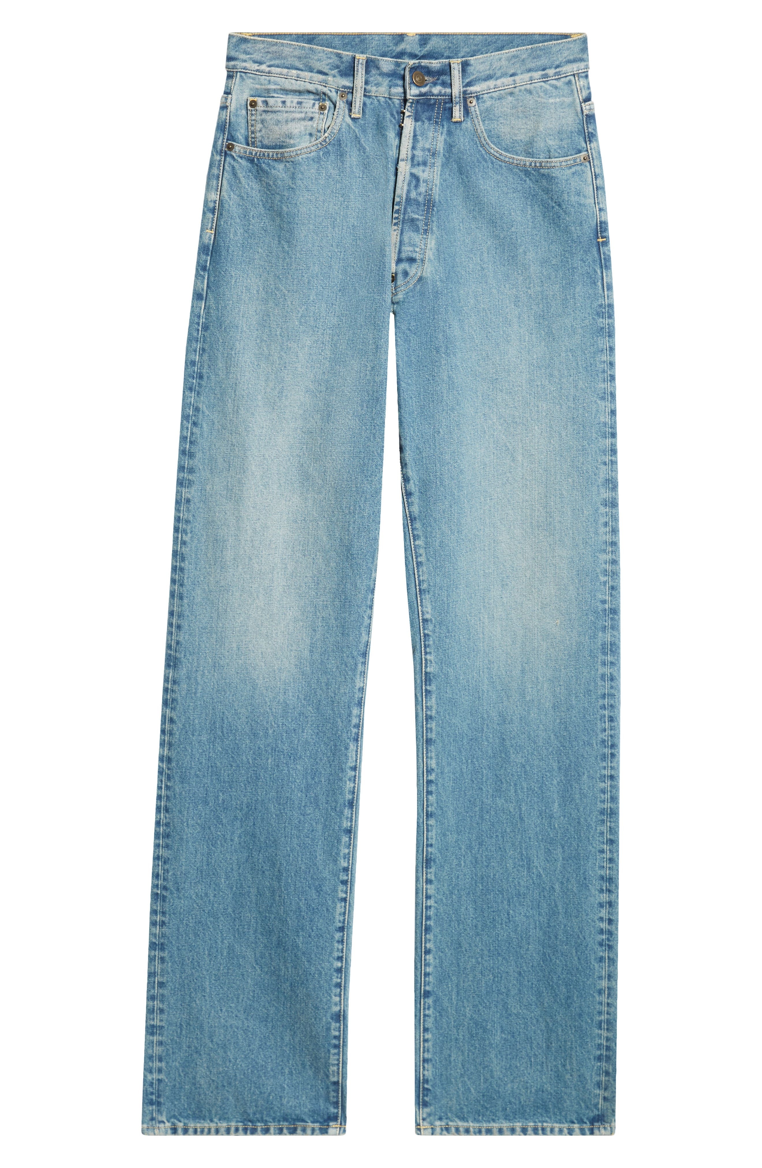 Maison Margiela Five-Pocket Straight Leg Jeans in Medium Blue at Nordstrom - 5
