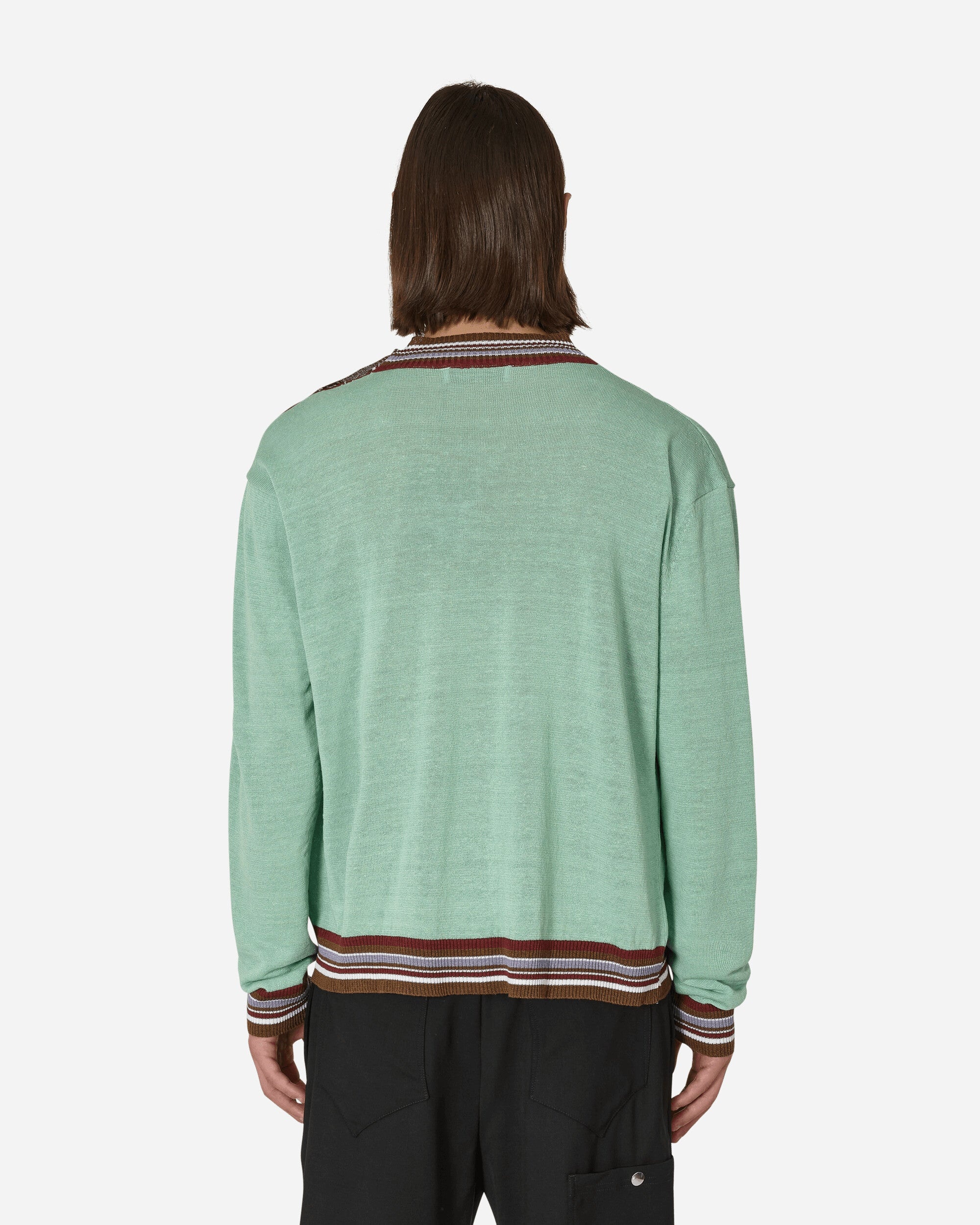 Kiko Kostadinov Ria Henley Knit Sweater Mint Green | slamjam 