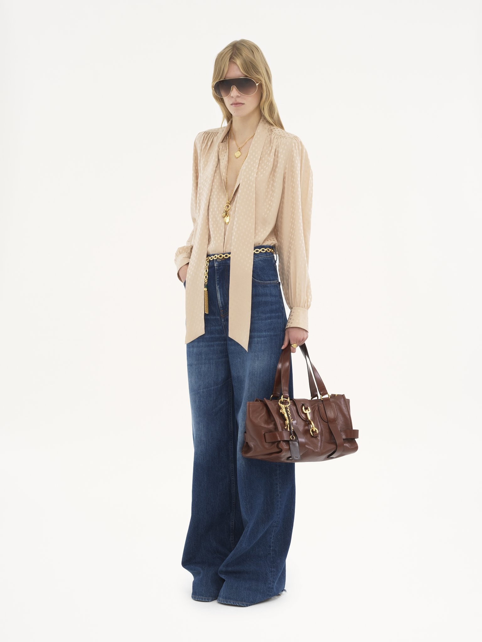 LAVALLIÈRE BLOUSE IN SILK JACQUARD - 3