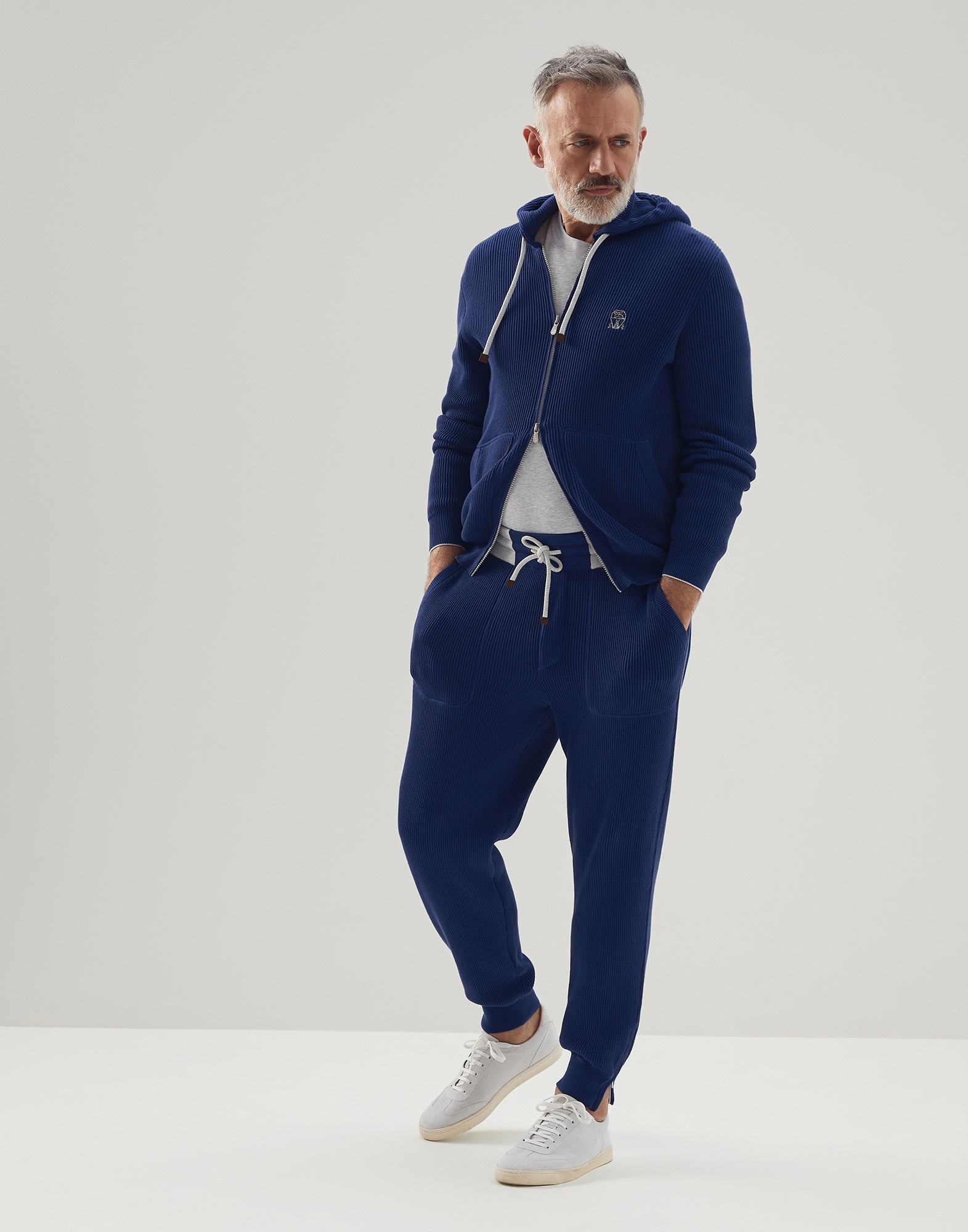 Brunello Cucinelli Cotton English rib knit joggers with