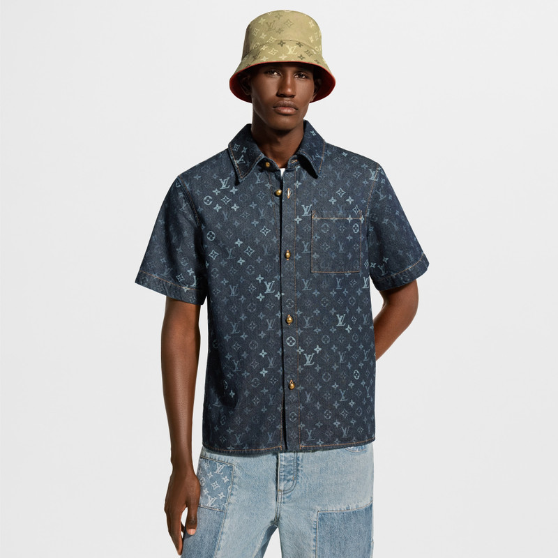 Monogram Denim Short-Sleeved Shirt 2