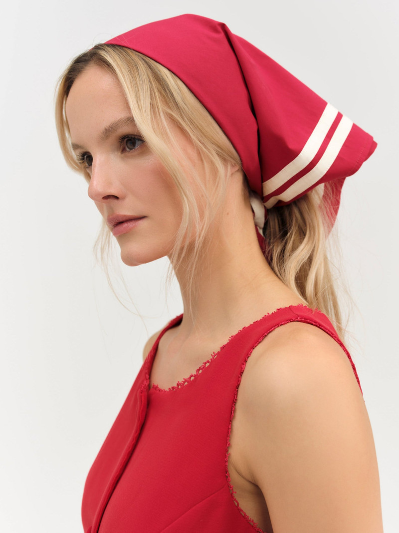 For Love & Lemons Helena Poplin Striped Headscarf outlook