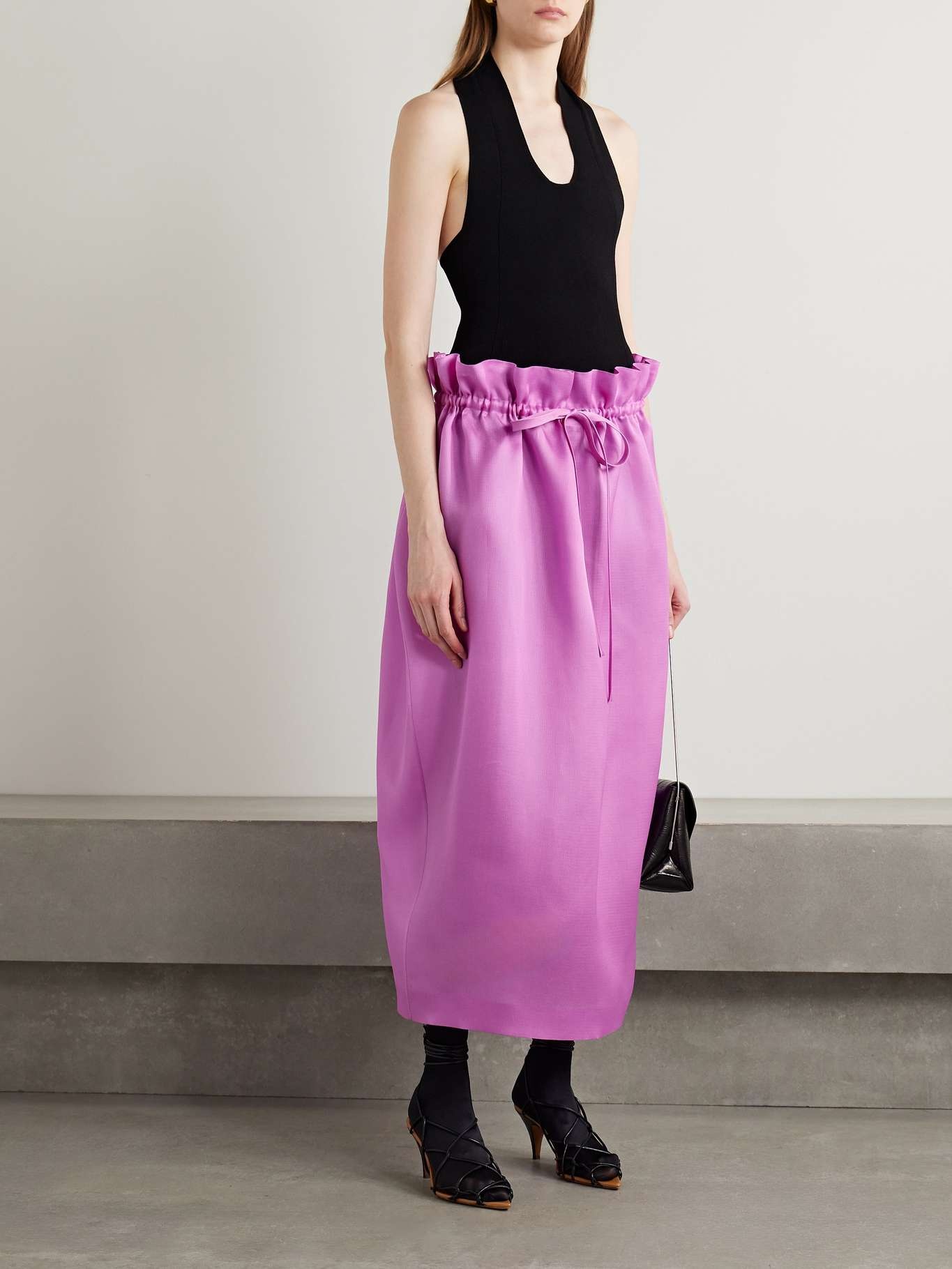 Ember gathered silk-gazar maxi skirt - 2