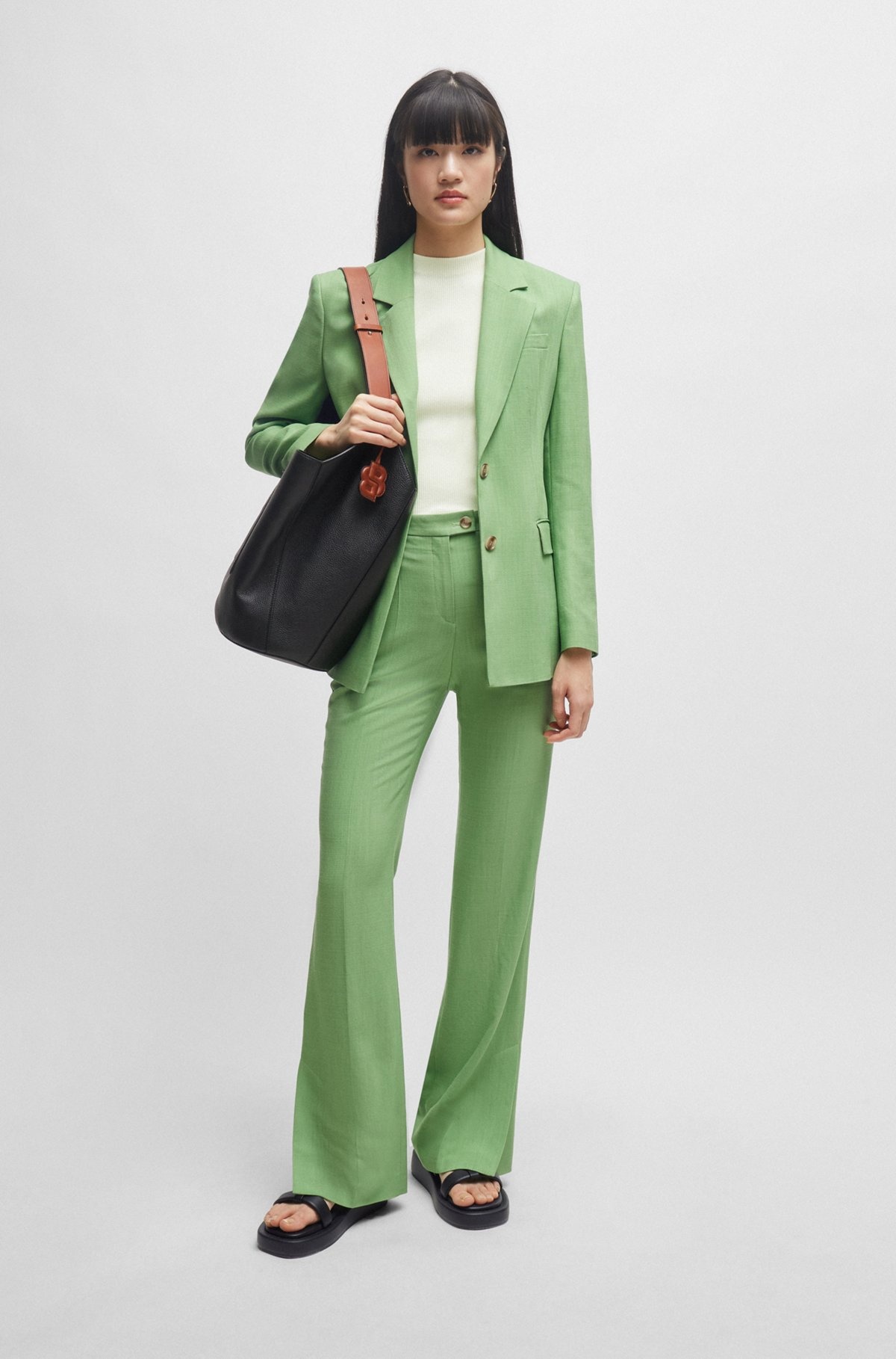 SINGLE-BREASTED JACKET IN STRETCH FABRIC - 3