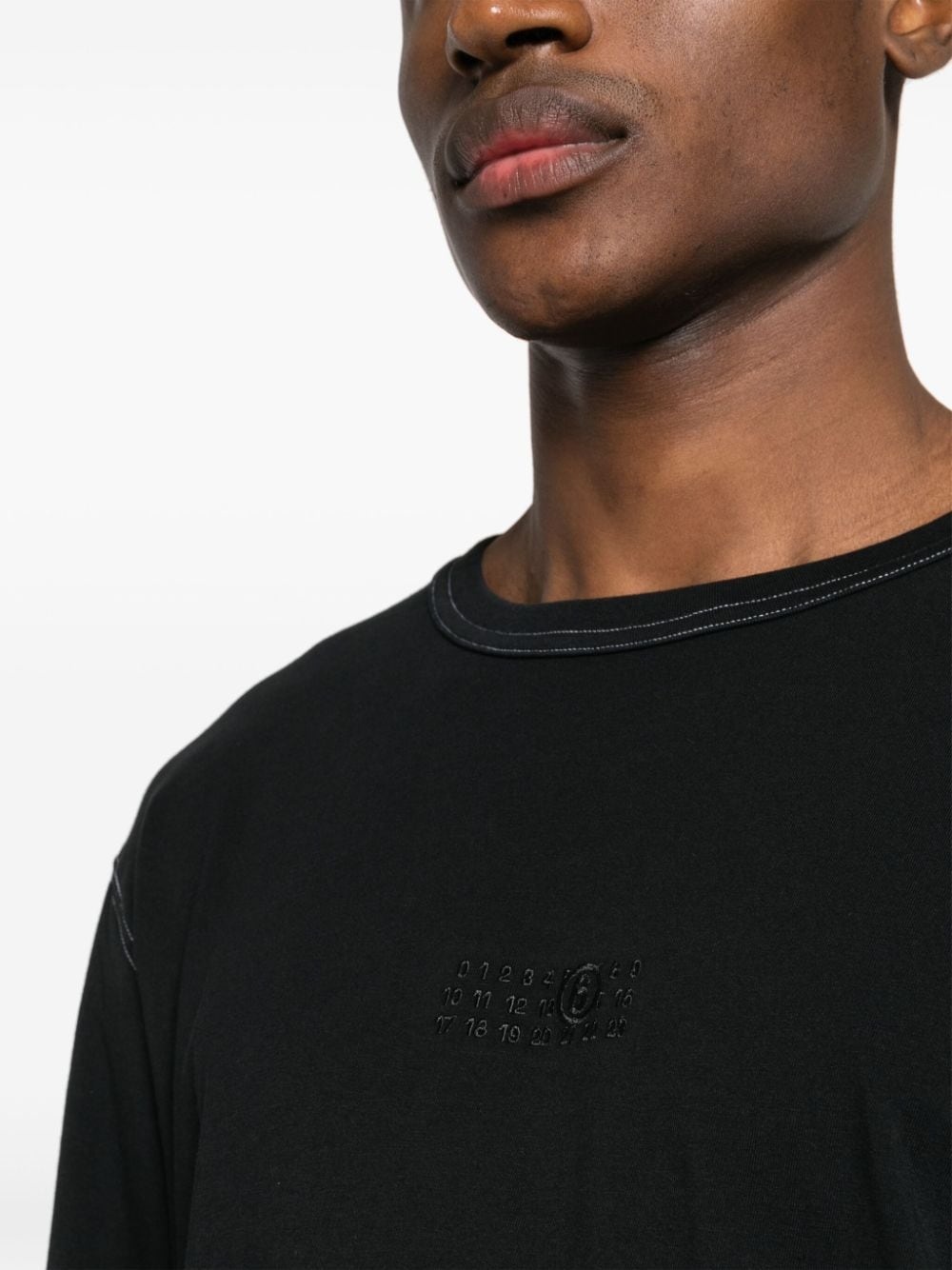 layered-design cotton T-shirt - 5