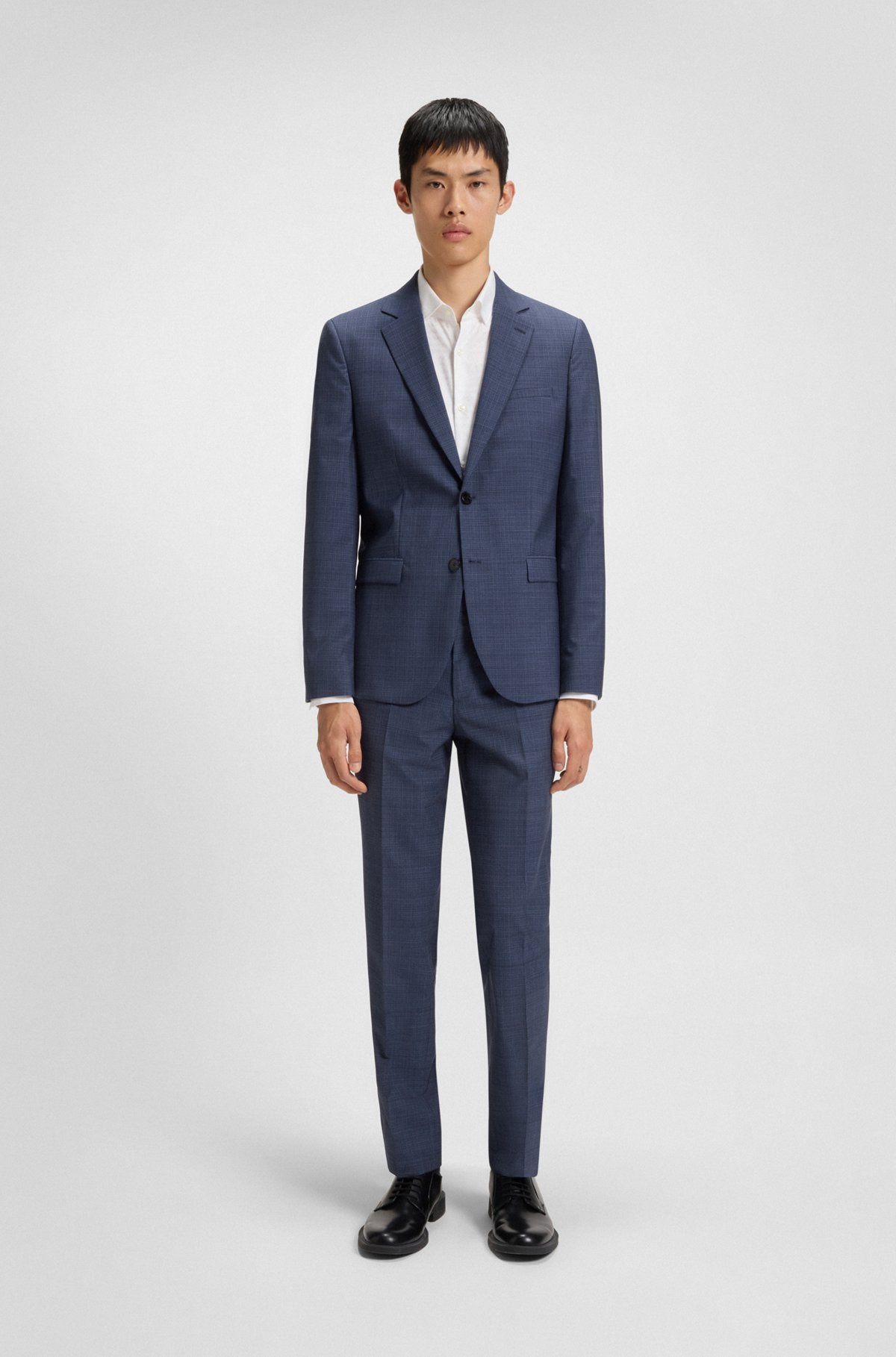 EXTRA-SLIM-FIT TROUSERS IN MOULINÉ WOOL - 3