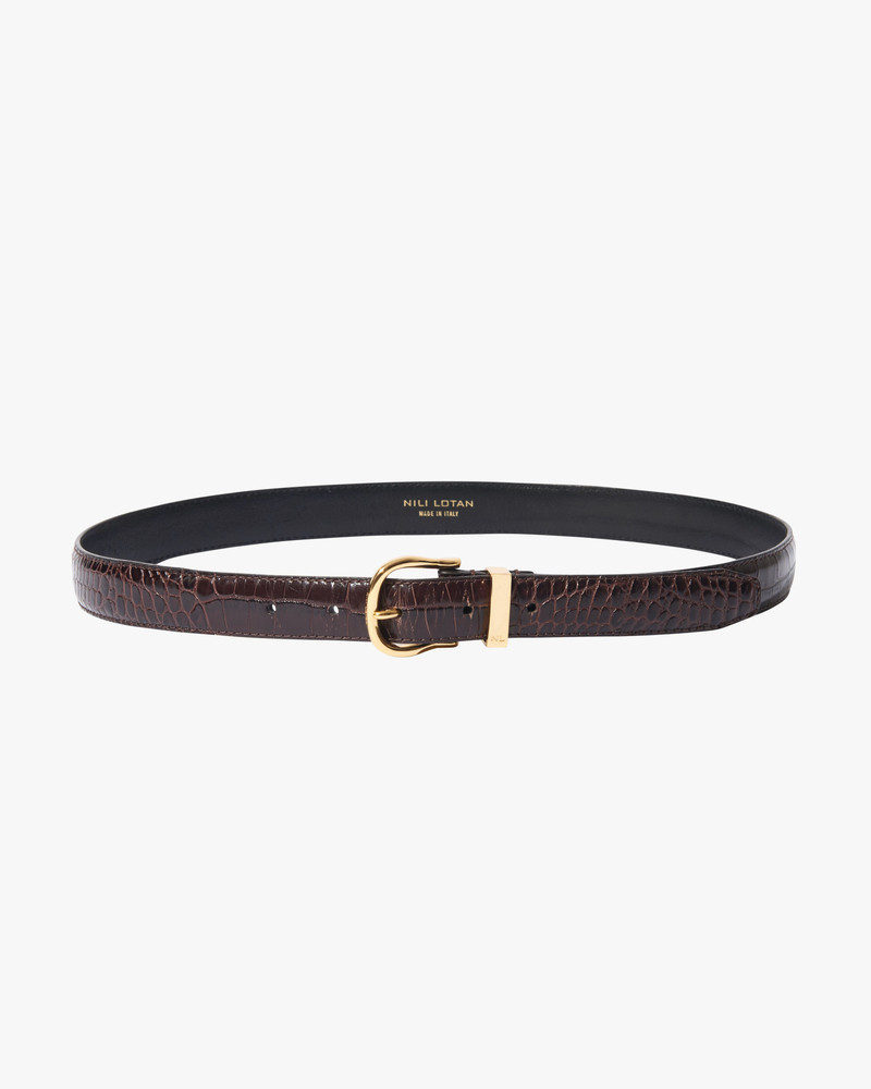 LOUISE BELT - CROC EMBOSSED CALFSKIN - 1