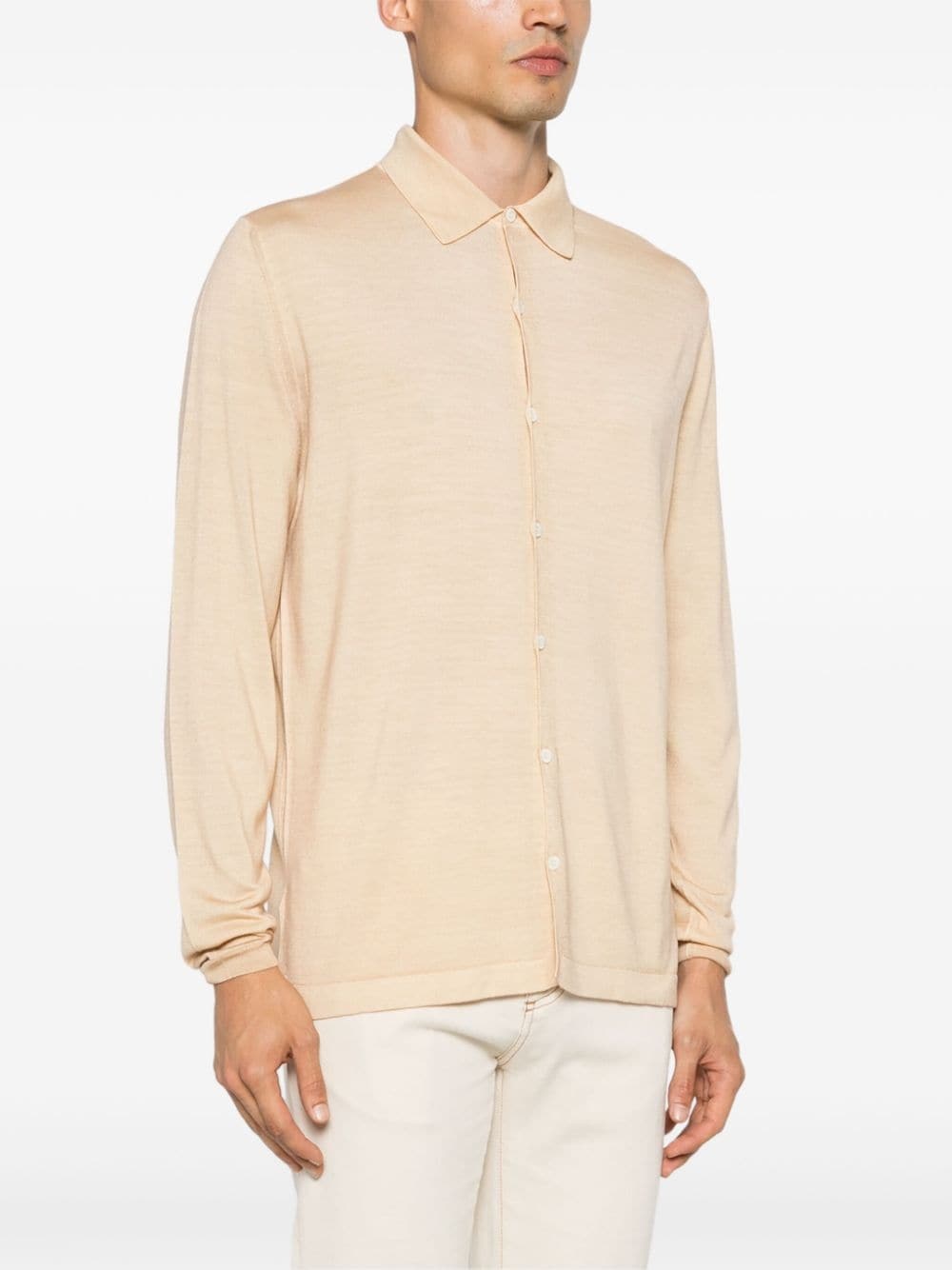 polo-collar cardigan - 3