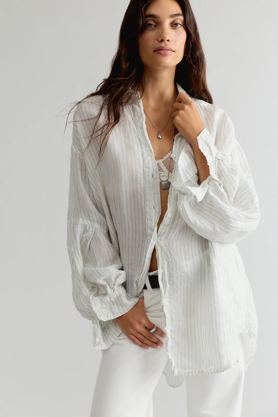 Selene Striped Linen Shirt - 1