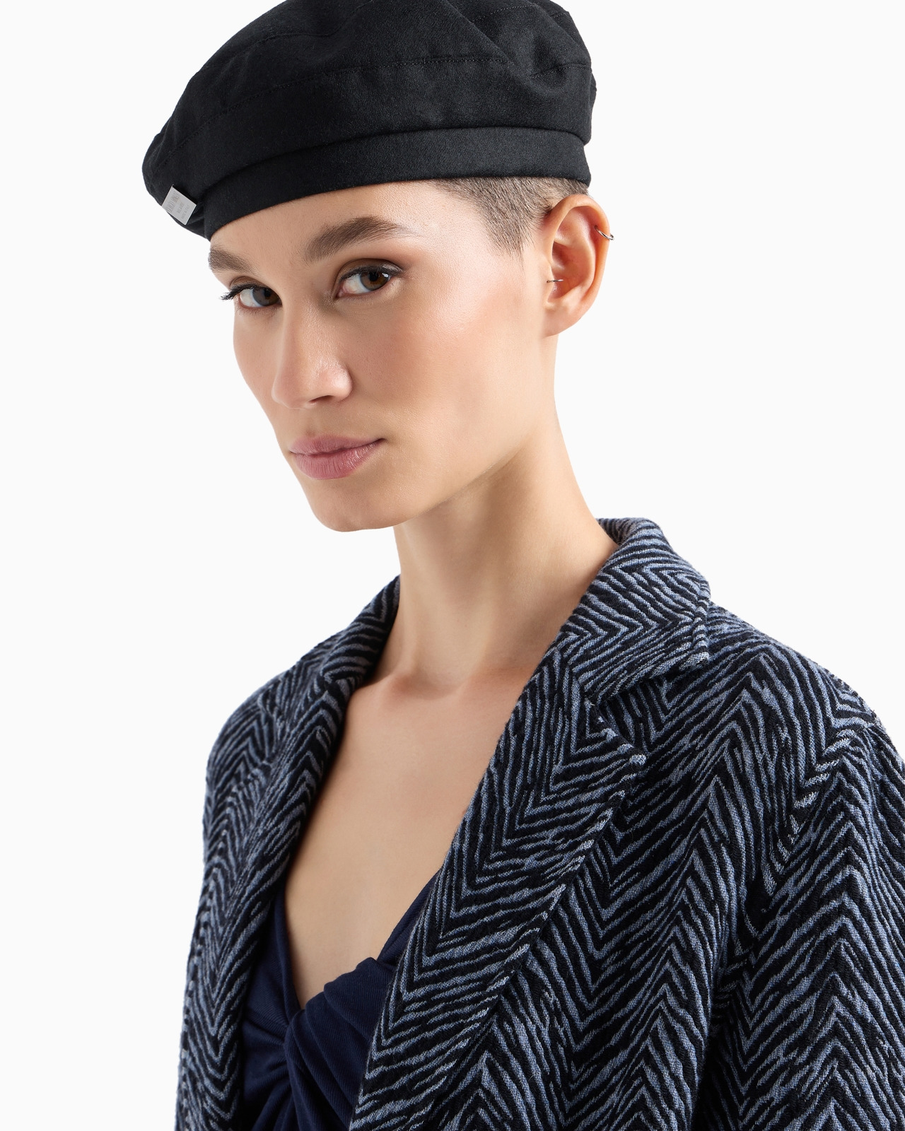 Single-breasted jacket in viscose jacquard and jersey cashmere - 5