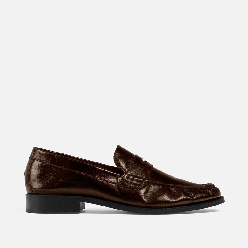 Ezra Chestnut Ruched Loafer - Men's 1