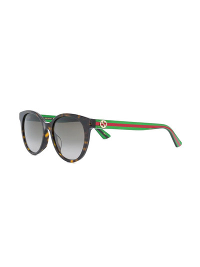 GUCCI signature Web-stripe tortoiseshell sunglasses outlook