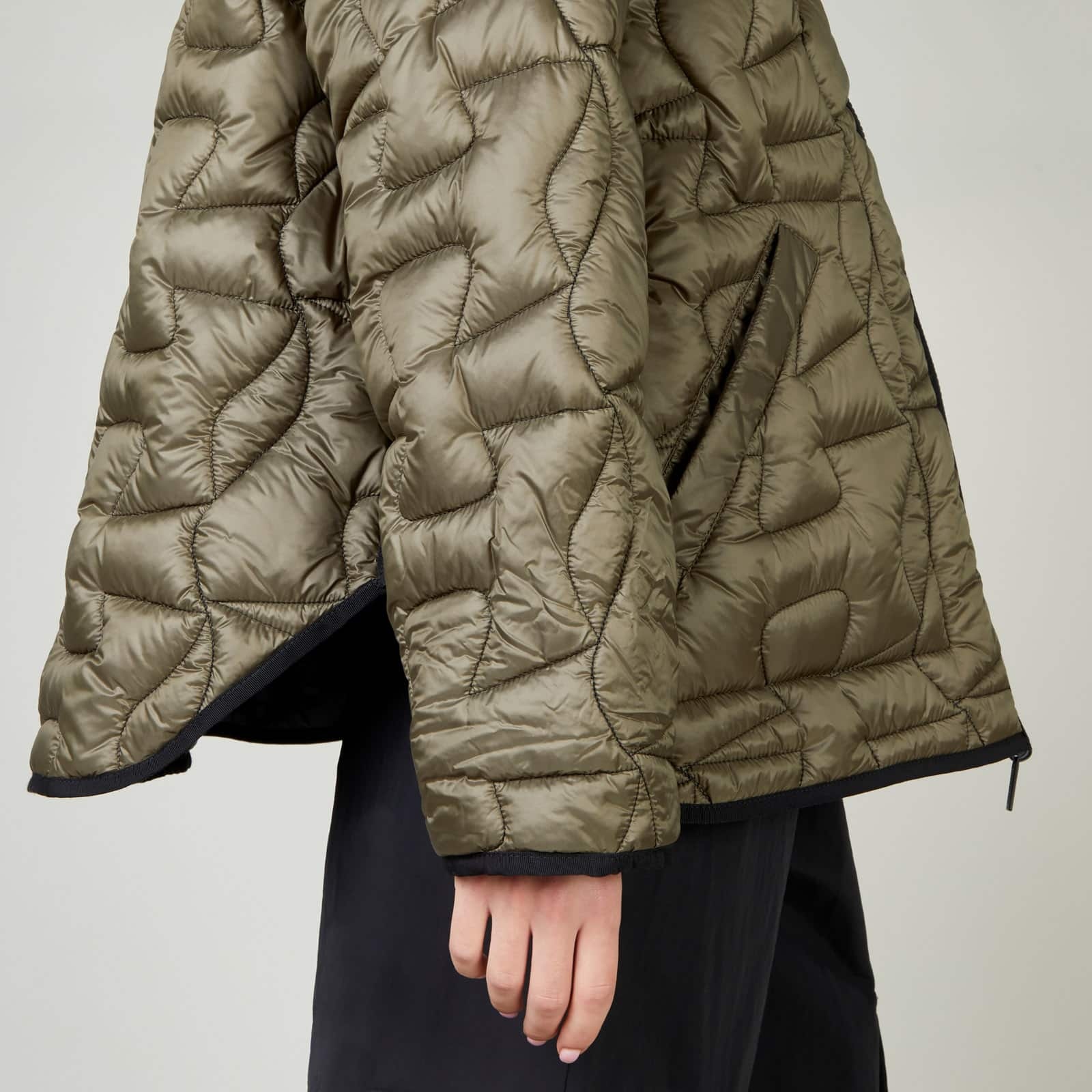 Quilted Bomber Jacket Green Black - 9