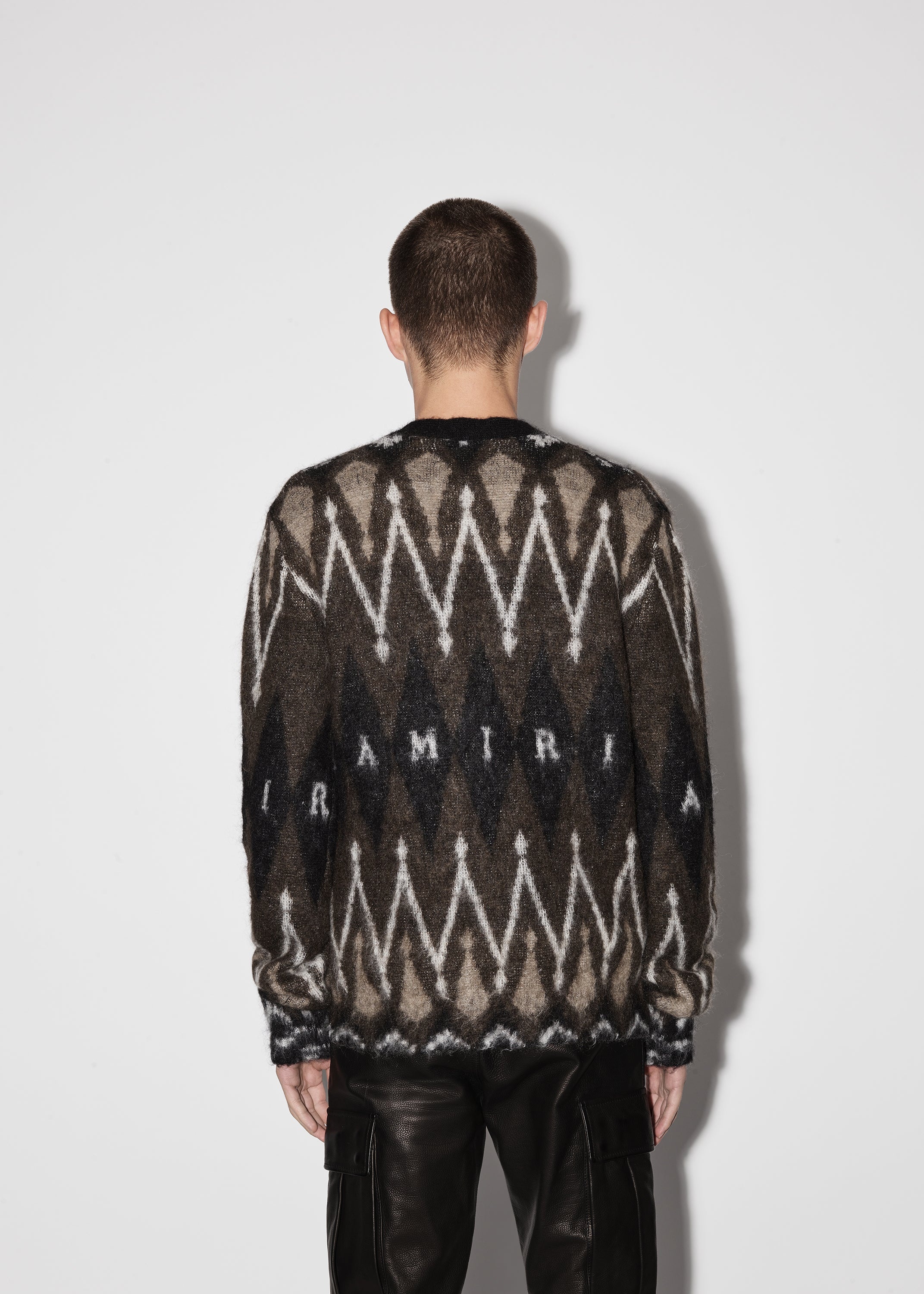 ARGYLE MOHAIR CARDIGAN - 4