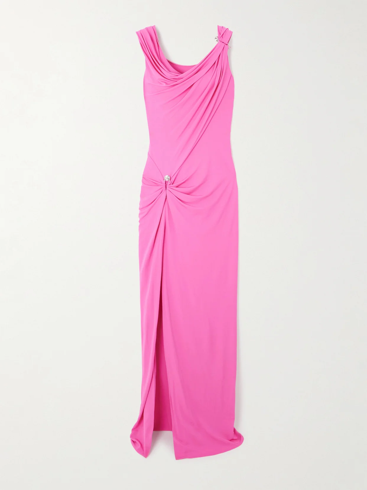 Embellished Draped Stretch-jersey Gown - 1