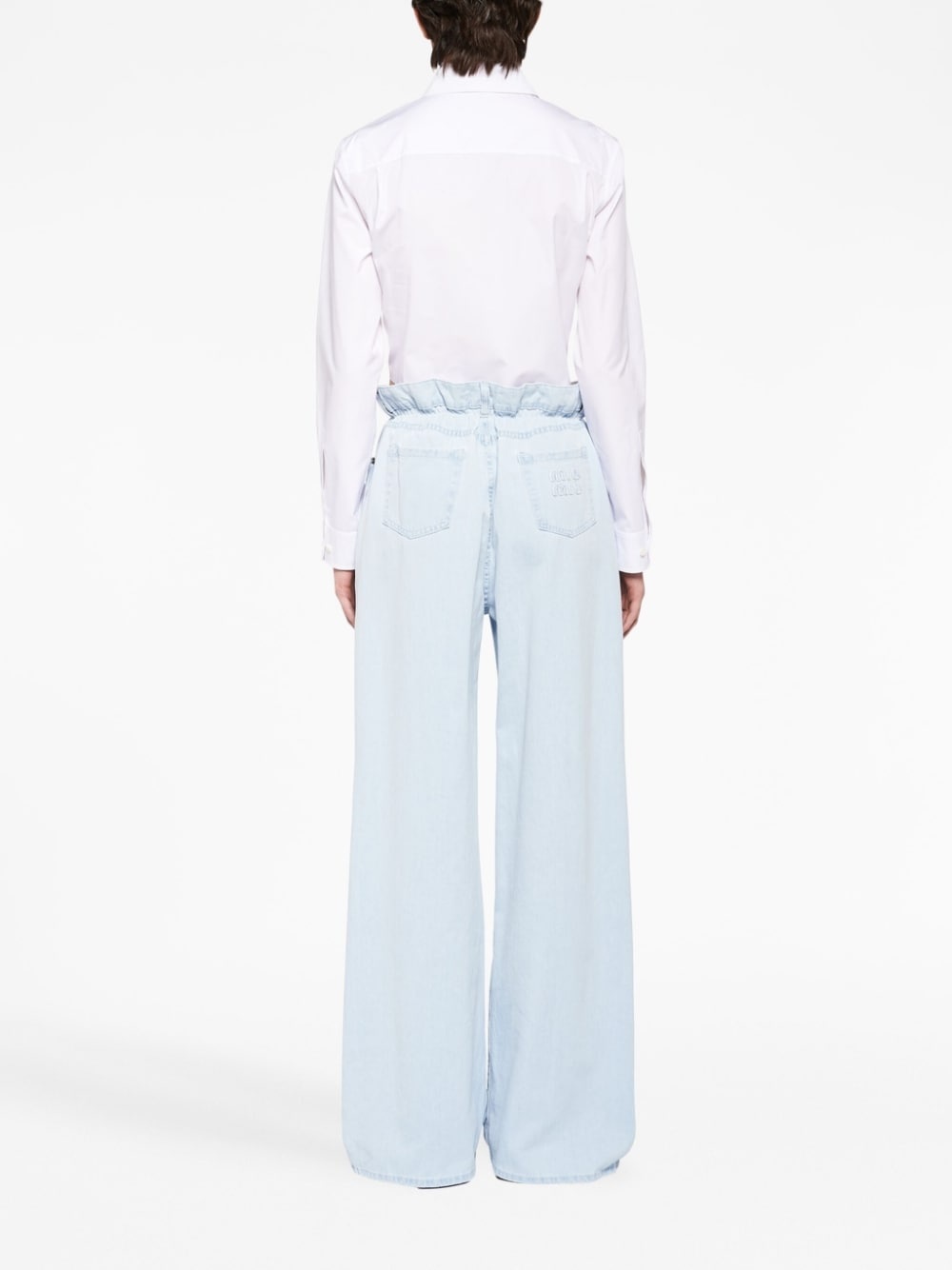 ruffled wide-leg jeans - 4