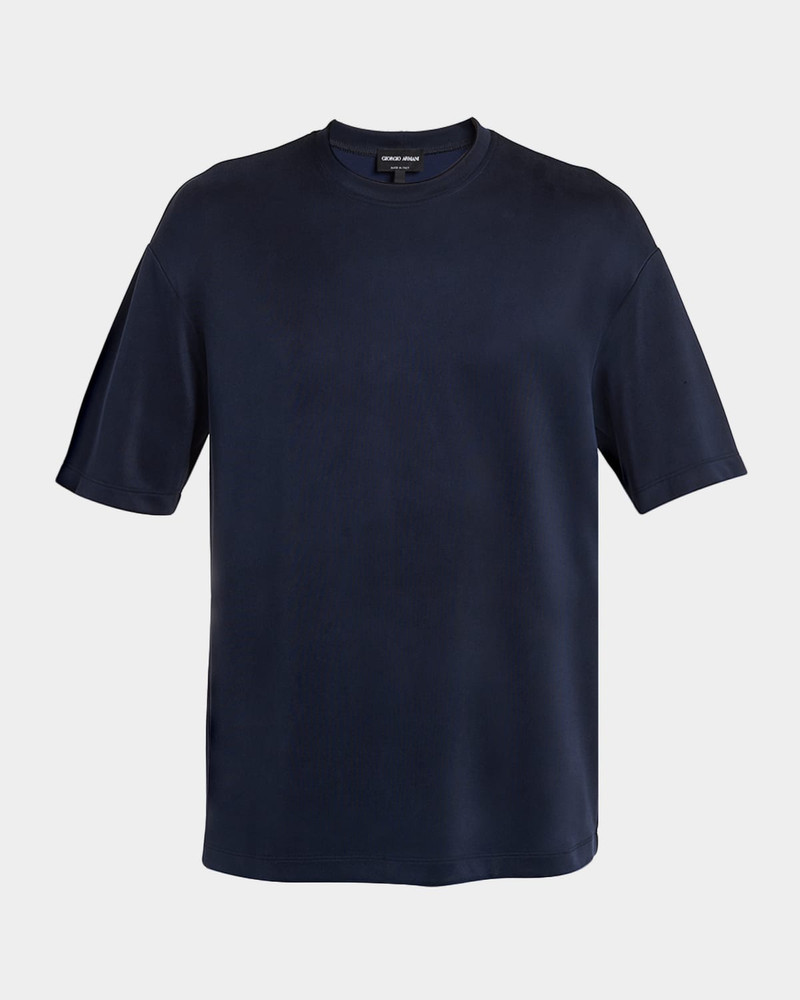 Men's Nylon and Cupro Crewneck T-Shirt 1