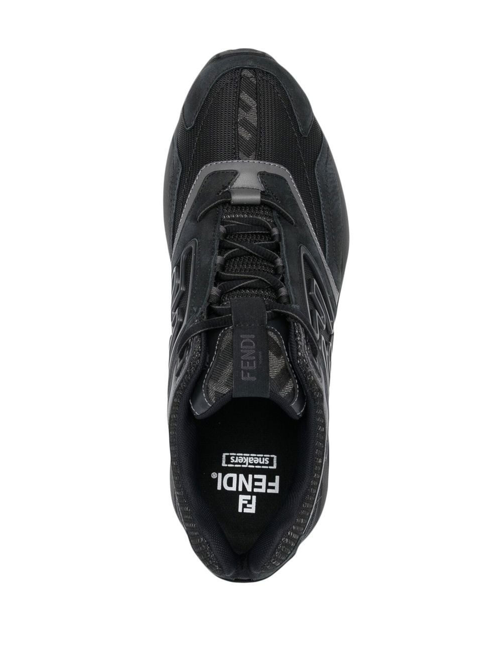 logo-print mesh-panelled sneakers - 4