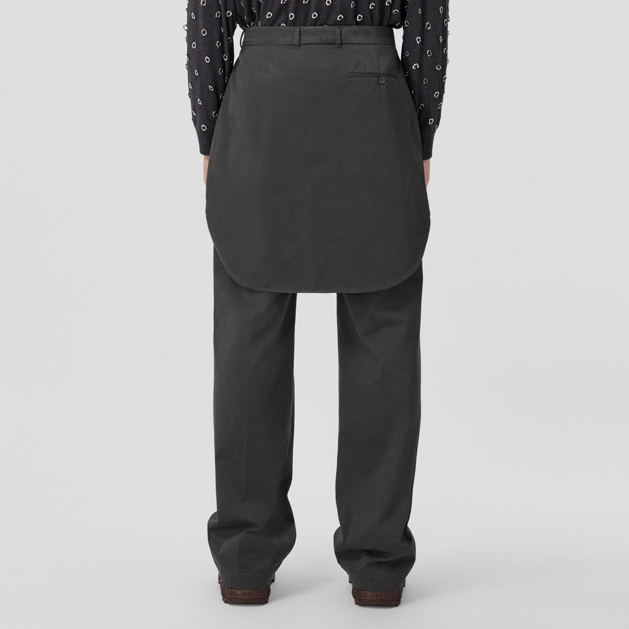 Panel Detail Wool Wide-leg Trousers - 4