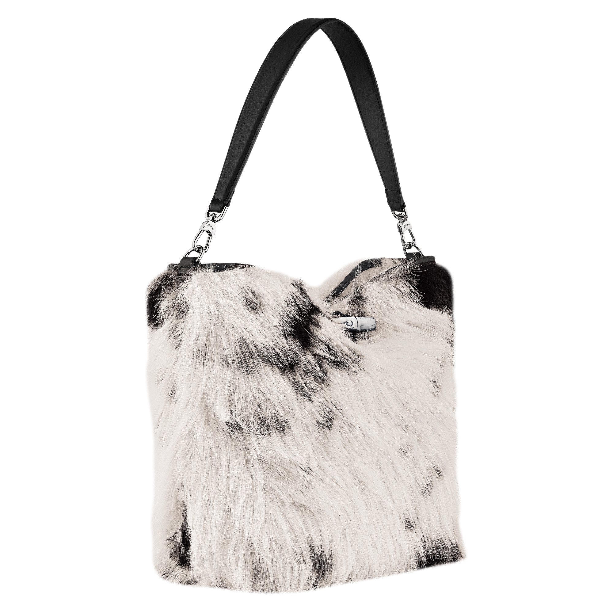 Le Roseau M Hobo bag Black/White - Canvas - 3