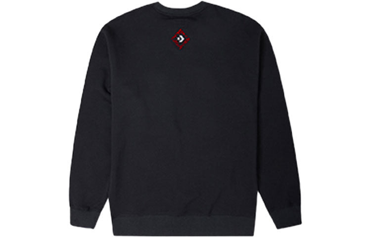 Men's Converse New Year Series Chest Pocket Fleece Lined Round Neck Pullover Dark Black 10024156-A02 - 2