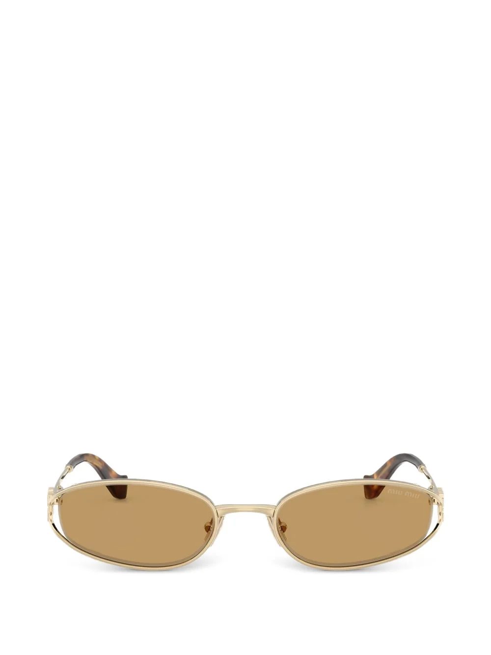 oval-frame logo sunglasses - 1