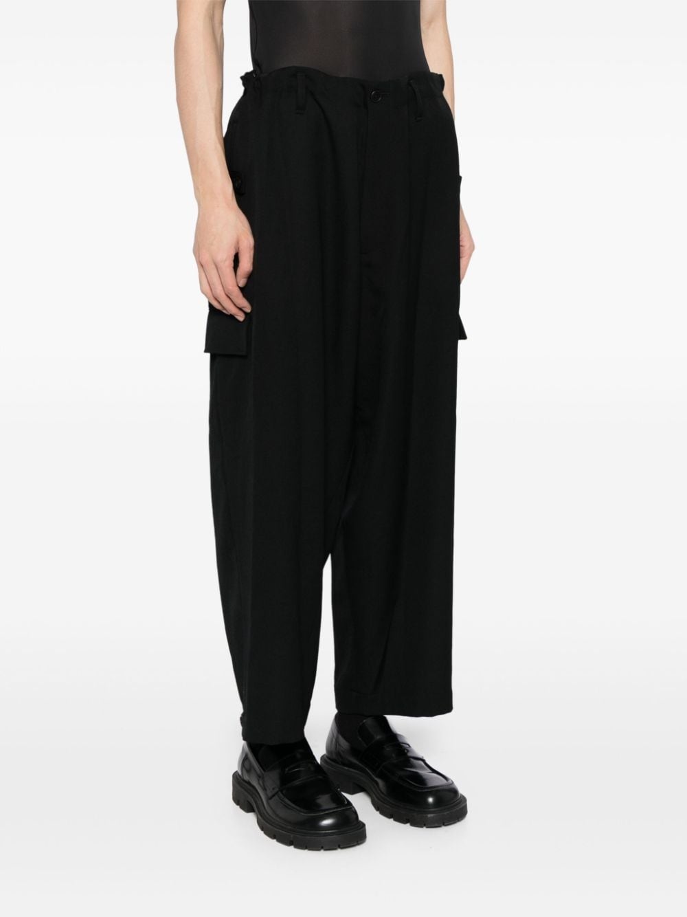 wool wide-leg trousers - 3