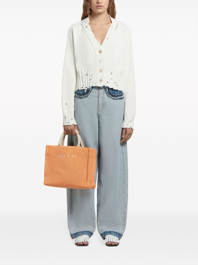 Marni small raffia tote bag outlook
