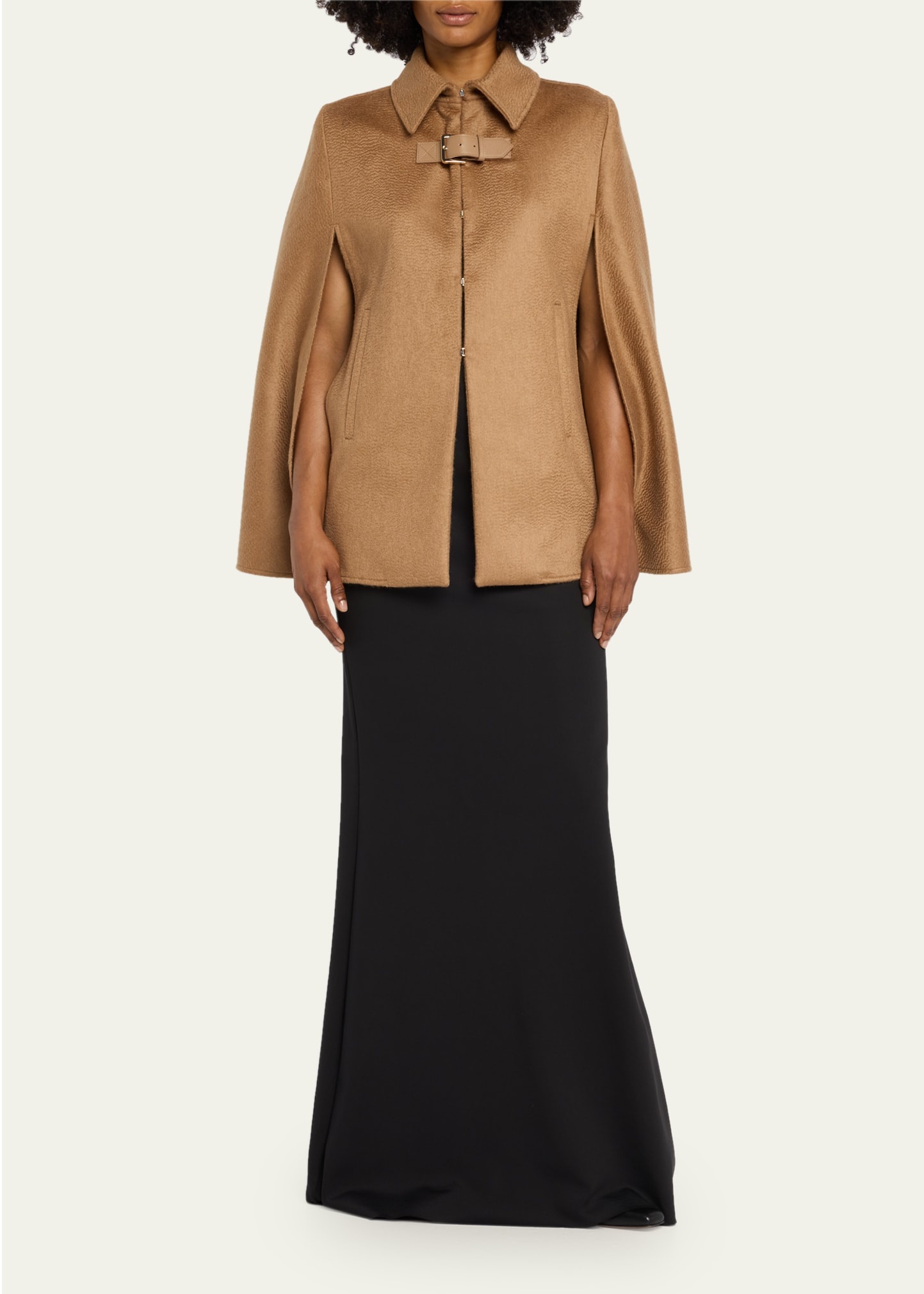 Obliqua Structured Cashmere-Blend Cape - 2