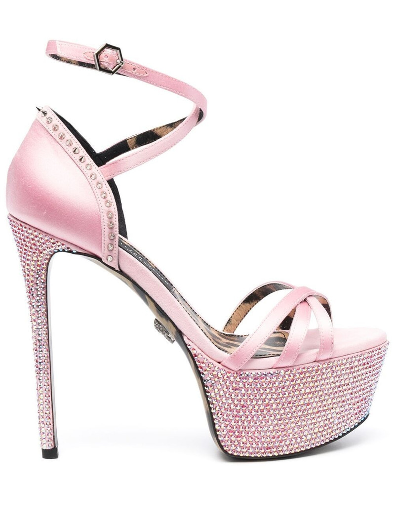 embellished satin platform sandals 1