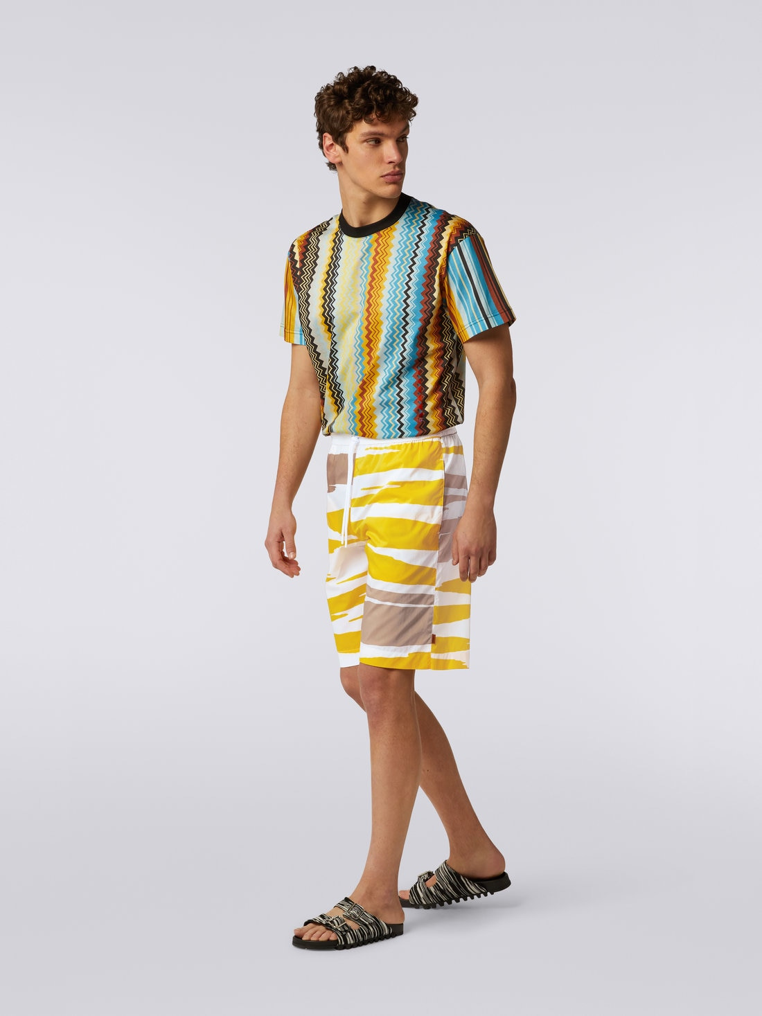 Cotton Bermuda shorts with slub print - 3