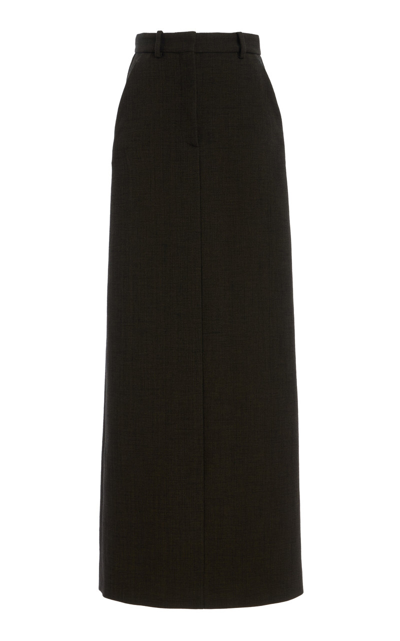 Roux Sateen Suiting Maxi Skirt burgundy - 1