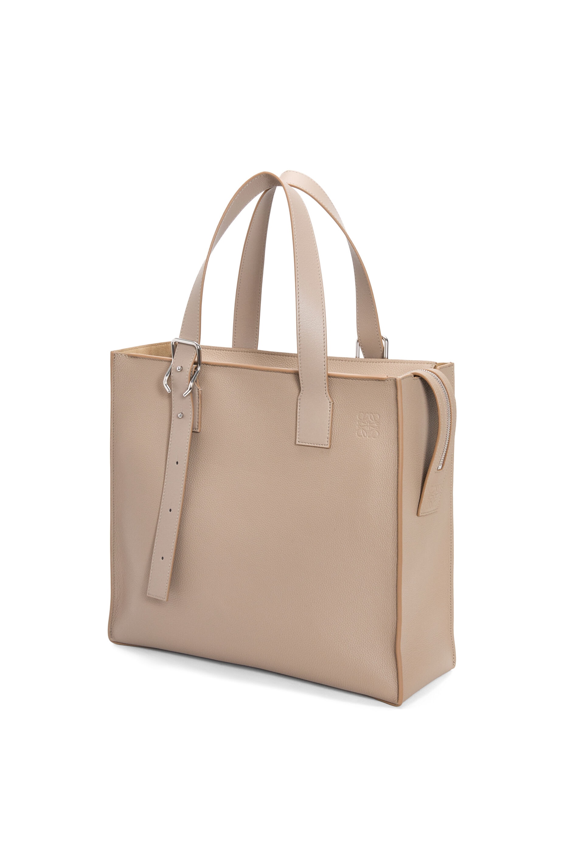 Buckle Zip Tote in soft grained calfskin - 3