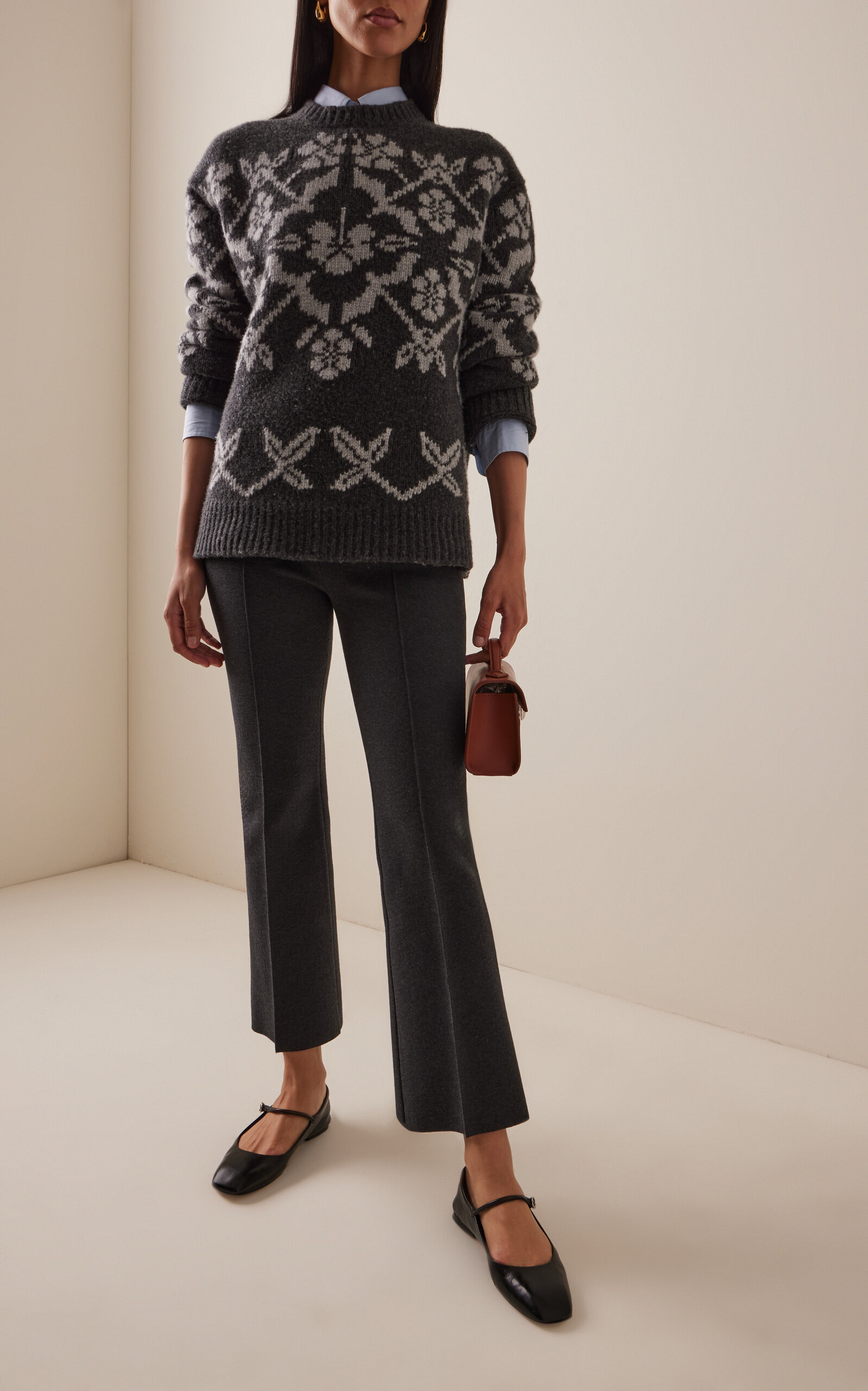 Georgia Fair Isle Wool Sweater grey - 3