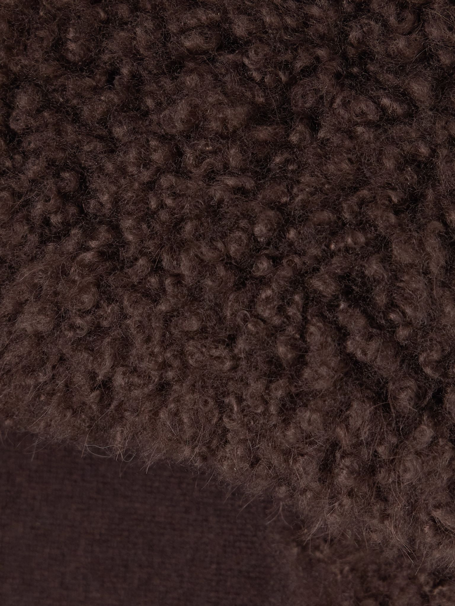 Shearling and wool scarf Brown - 3