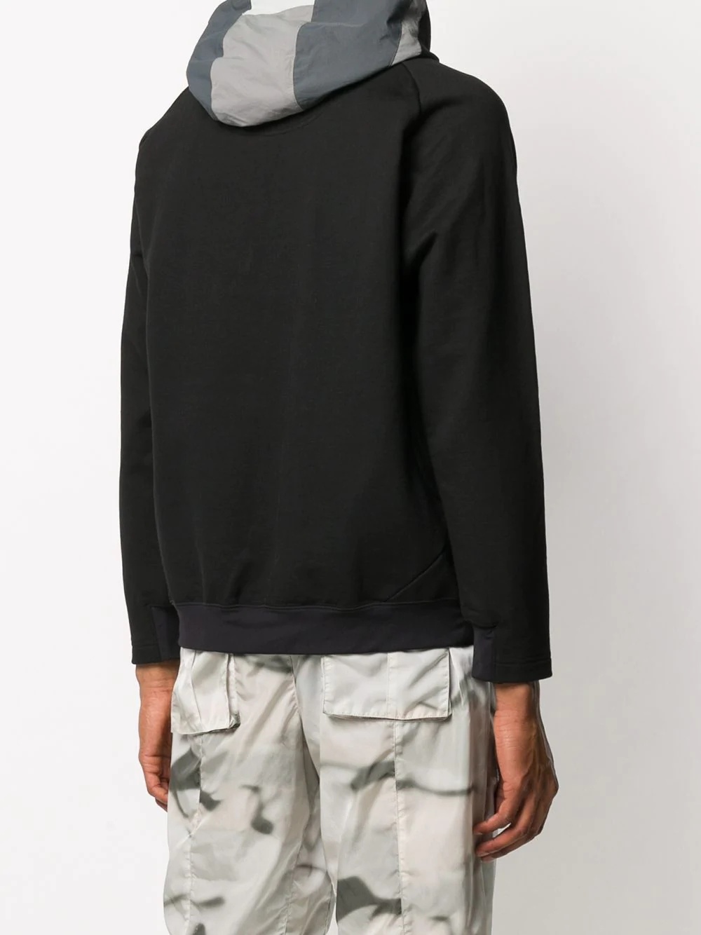 contrast fitted hoodie  - 4