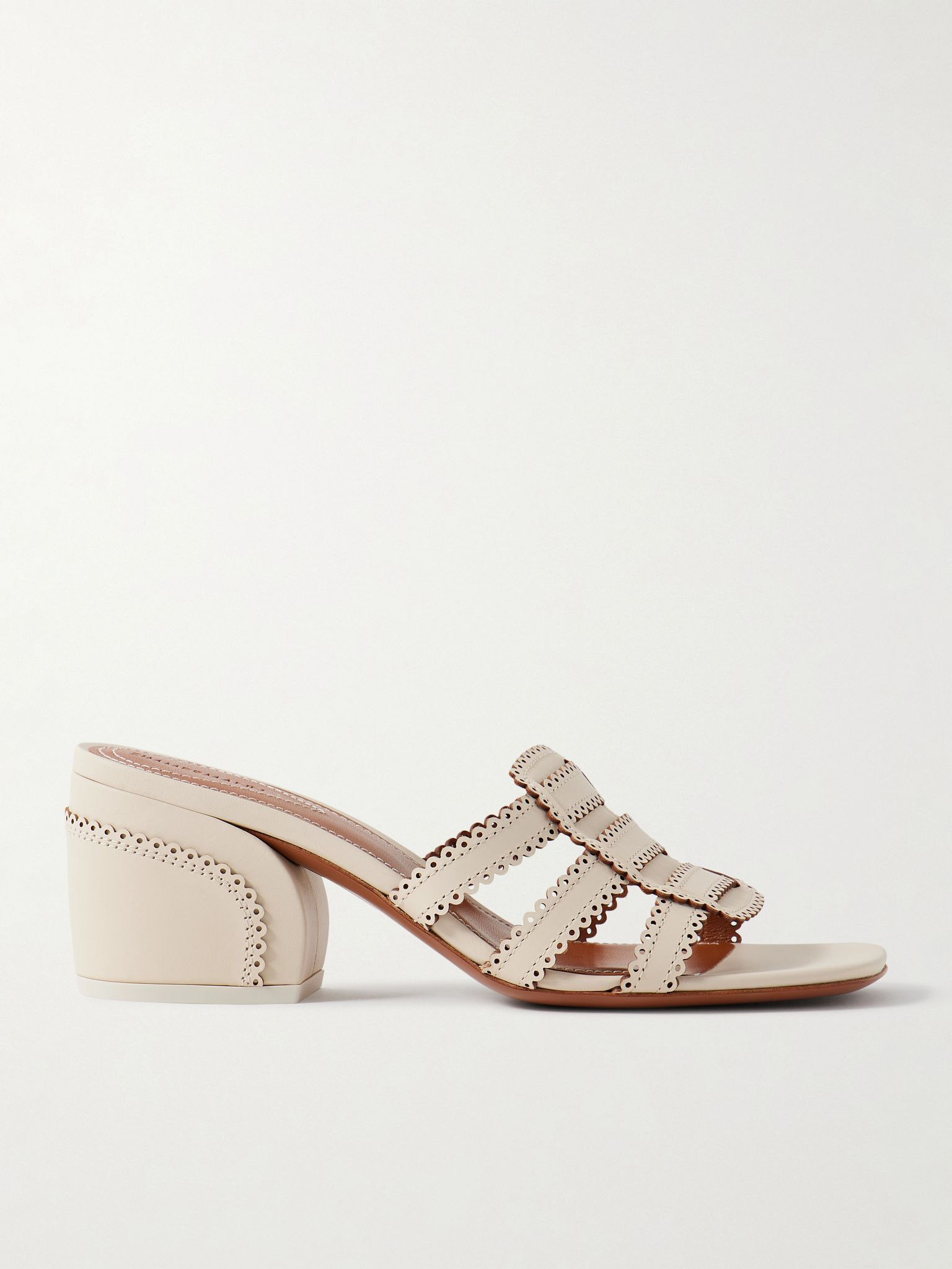 Goldie leather mules Cream - 1