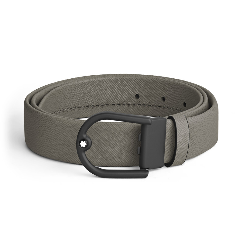 Horseshoe buckle medium grey 35mm leather belt 1