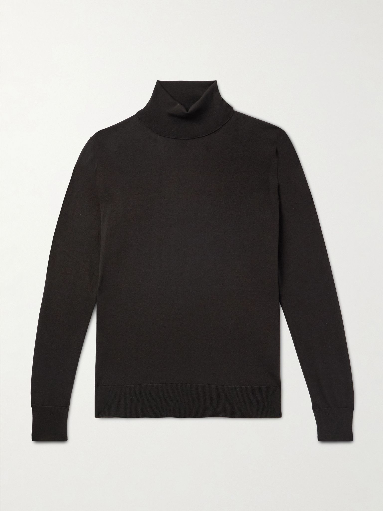 Cashmere and Silk-Blend Rollneck Sweater Brown - 1