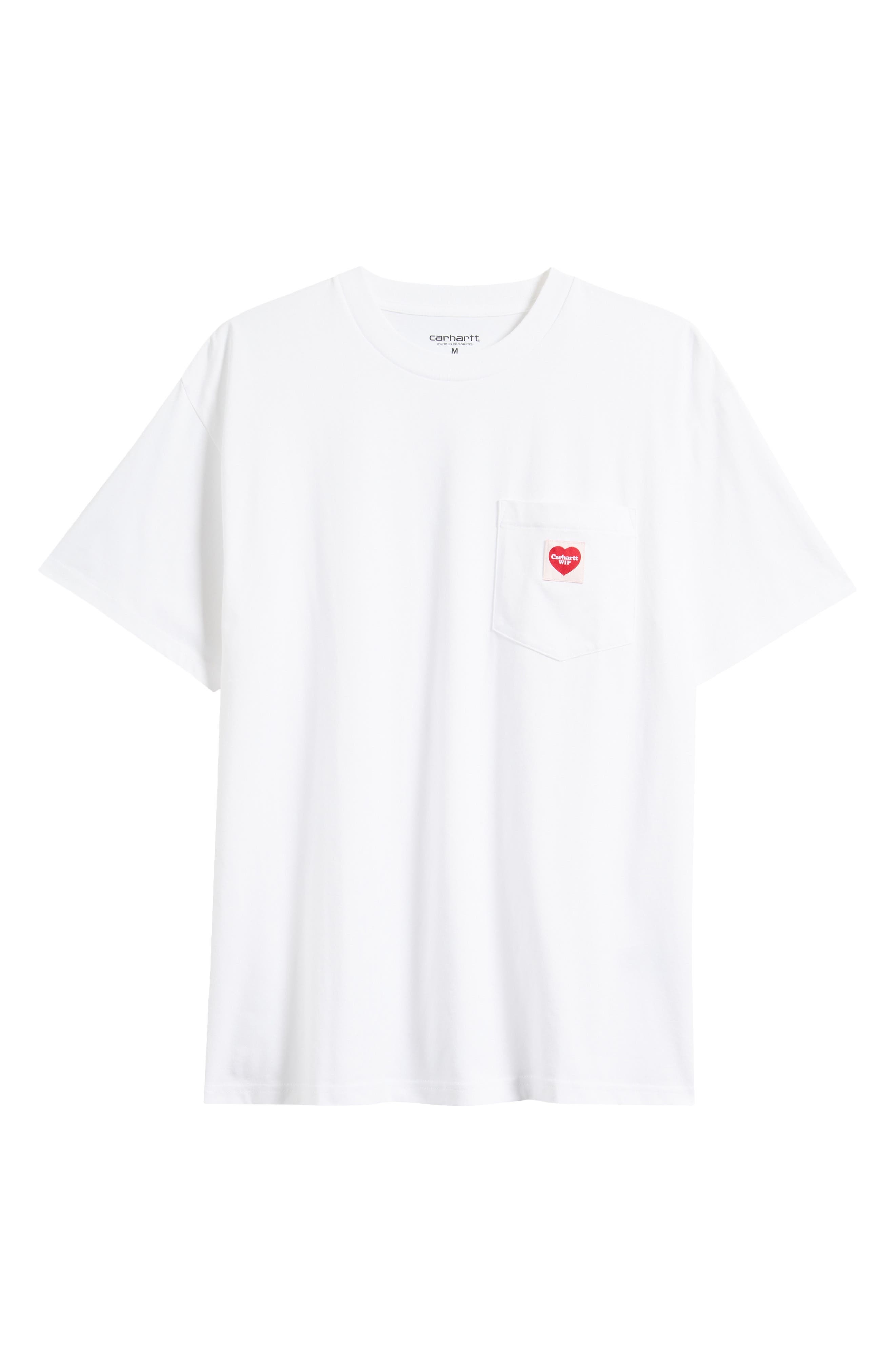 Carhartt Work In Progress Pocket Heart Organic Cotton T-Shirt in White /Red at Nordstrom - 5