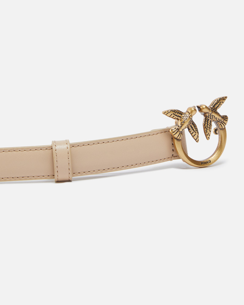 LOVE BIRDS THIN LEATHER BELT 2CM 5