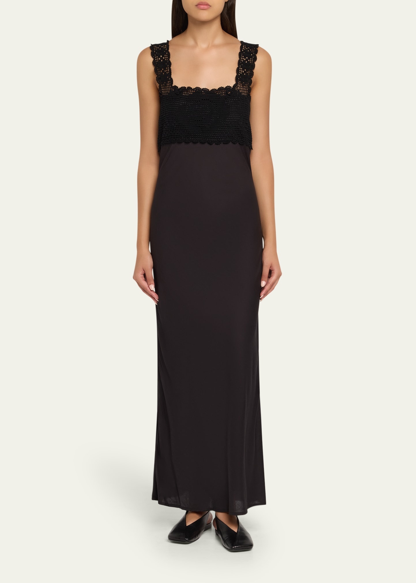 Lace Crochet Midi Dress - 2